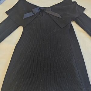 White House Black Market Black Off The Shoulder With Bow Back Sweater